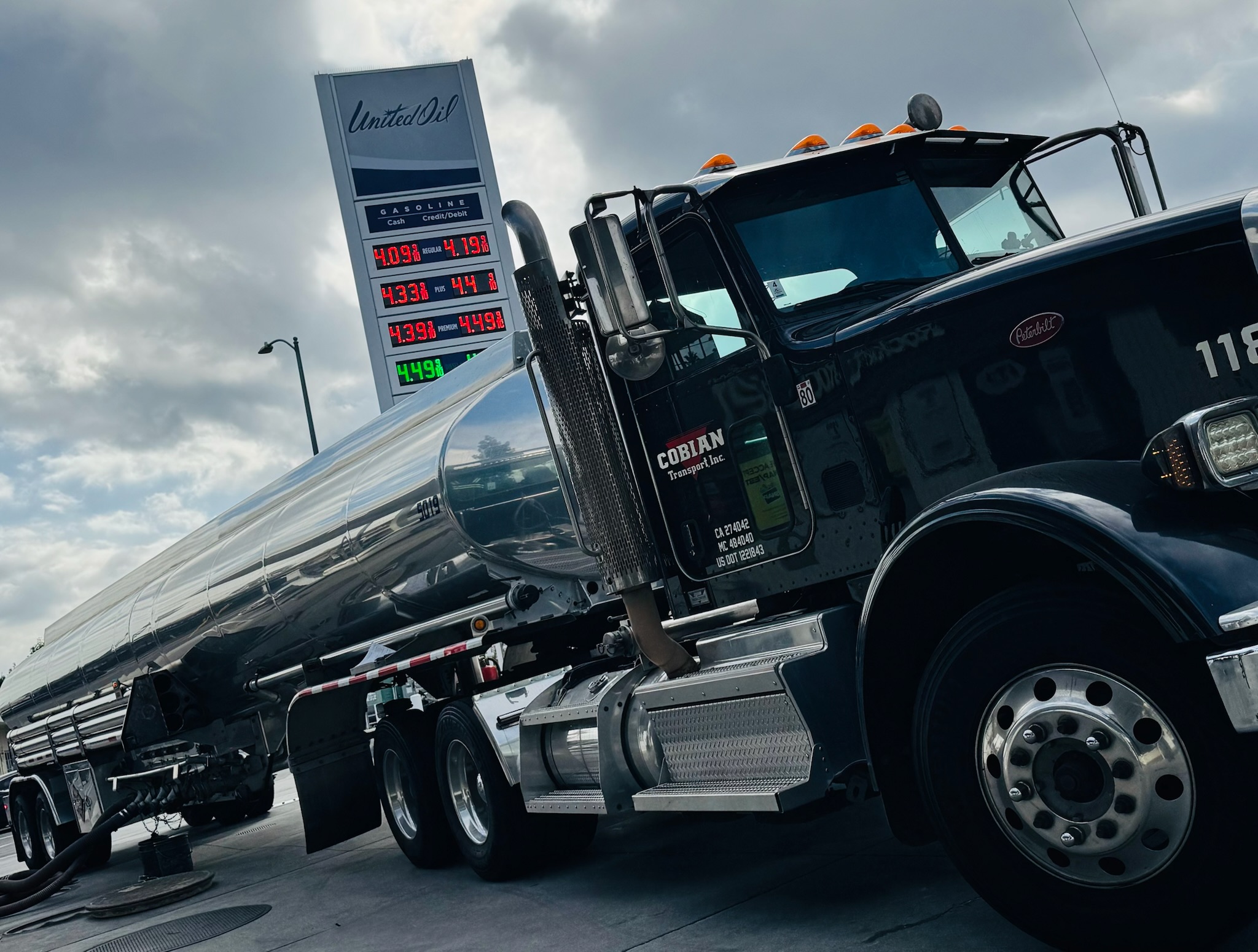 Cobian Transport truck at fuel terminal